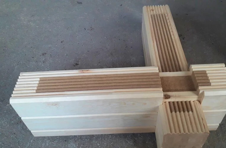 Угловая перевязка тёплого бруса