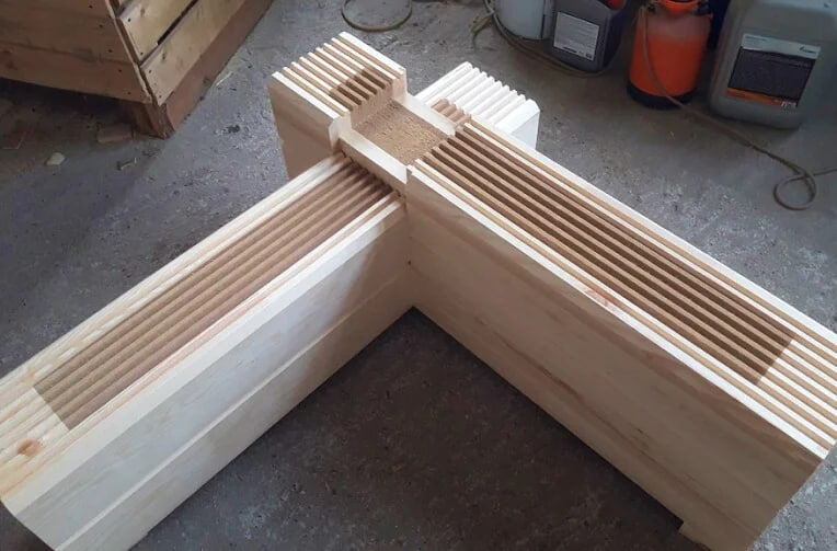 Соединение и конструктив тёплого бруса Белтермо